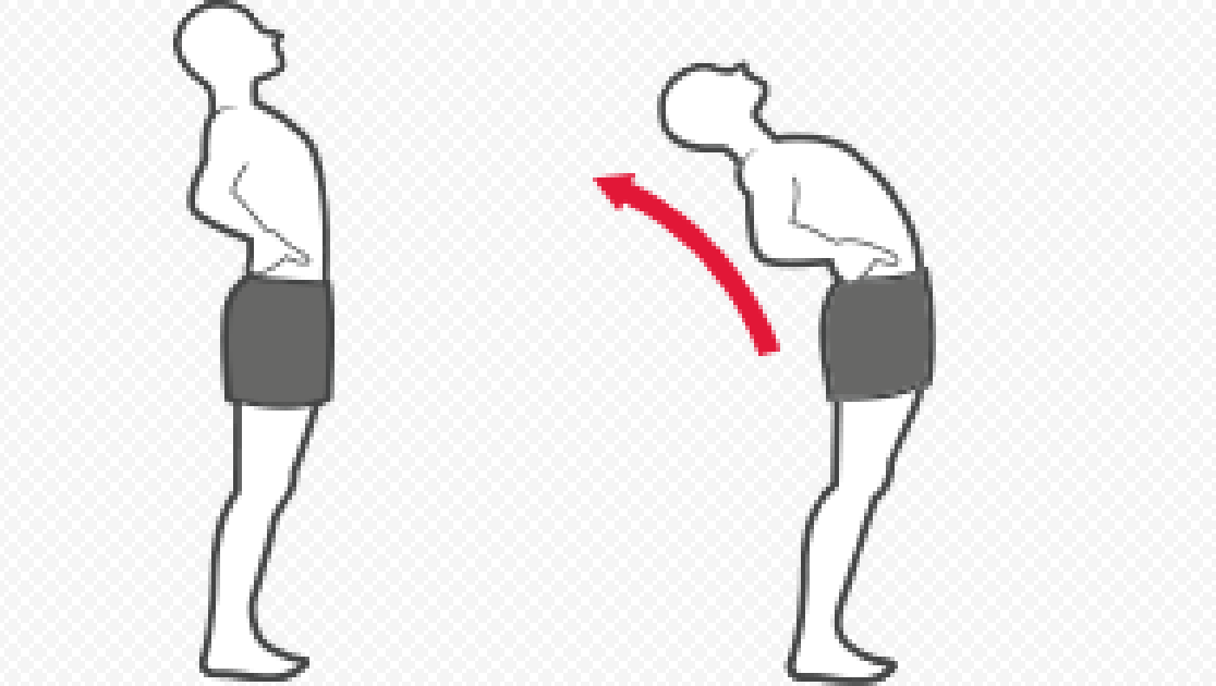Graphic demonstrating a lower back stretch