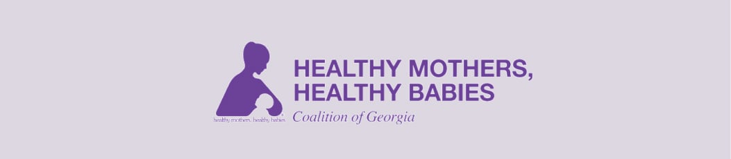 Logotipo de la fundación Healthy Mothers, Healthy Babies, Coalition of Georgia, organización que tiene por objeto mejorar la salud maternoinfantil en Georgia.