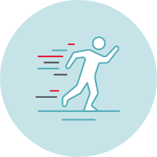 Icon of person moving or exercising