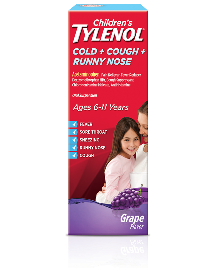 Children’s TYLENOL® Cold Cough and Runny Nose Oral Suspension grape flavor
