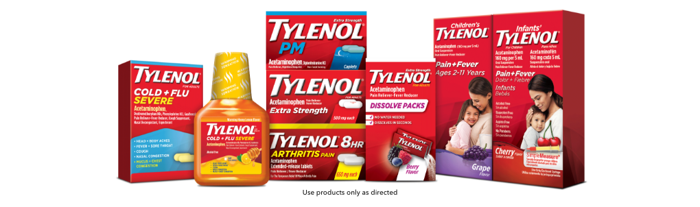 Tylenol product shots