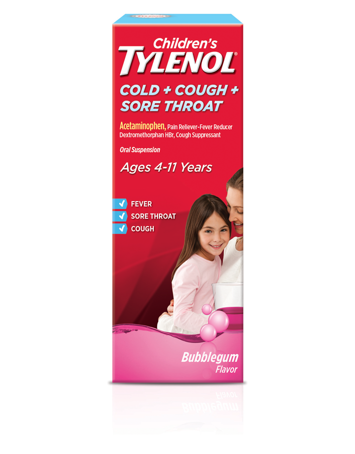 Children’s TYLENOL® Cold + Cough + Sore Throat Oral Suspension | TYLENOL®