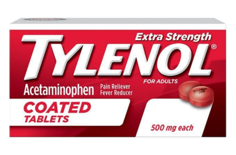 Extra Strength Tylenol® Coated Tablets with acetaminophen for headache, muscle pain and fever