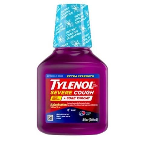 TYLENOL®Severe Cough + Sore Throat Night Liquid, Acetaminophen