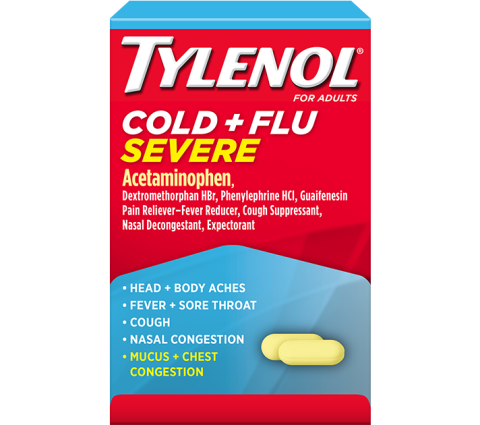 TYLENOL® Cold + Flu Severe Caplets (Comprimidos)