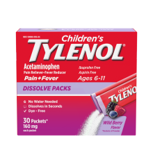 Children’s TYLENOL® Dissolve Powder Packs (en polvo, sobres)