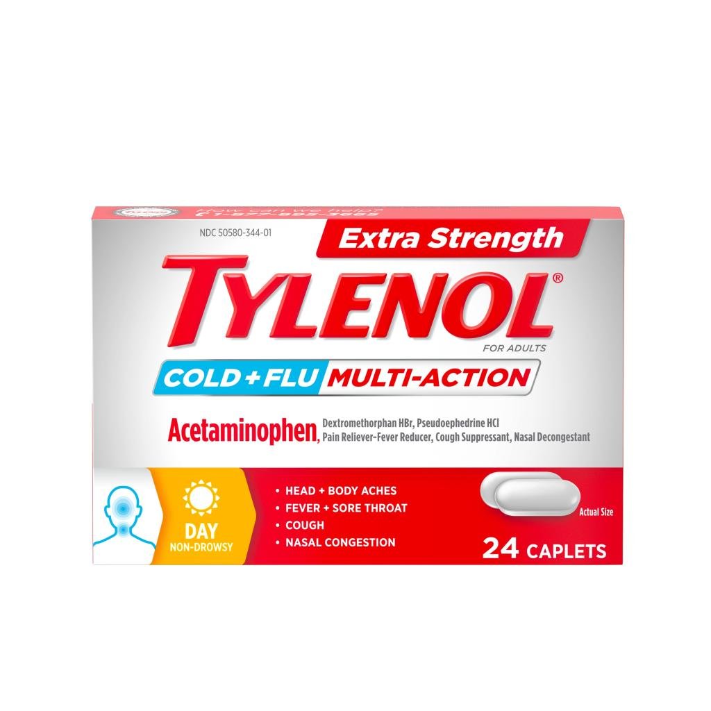 TYLENOL® Extra Strength Cold & Flu Day Multi-Action Pain Relief + Cough & Congestion medicine