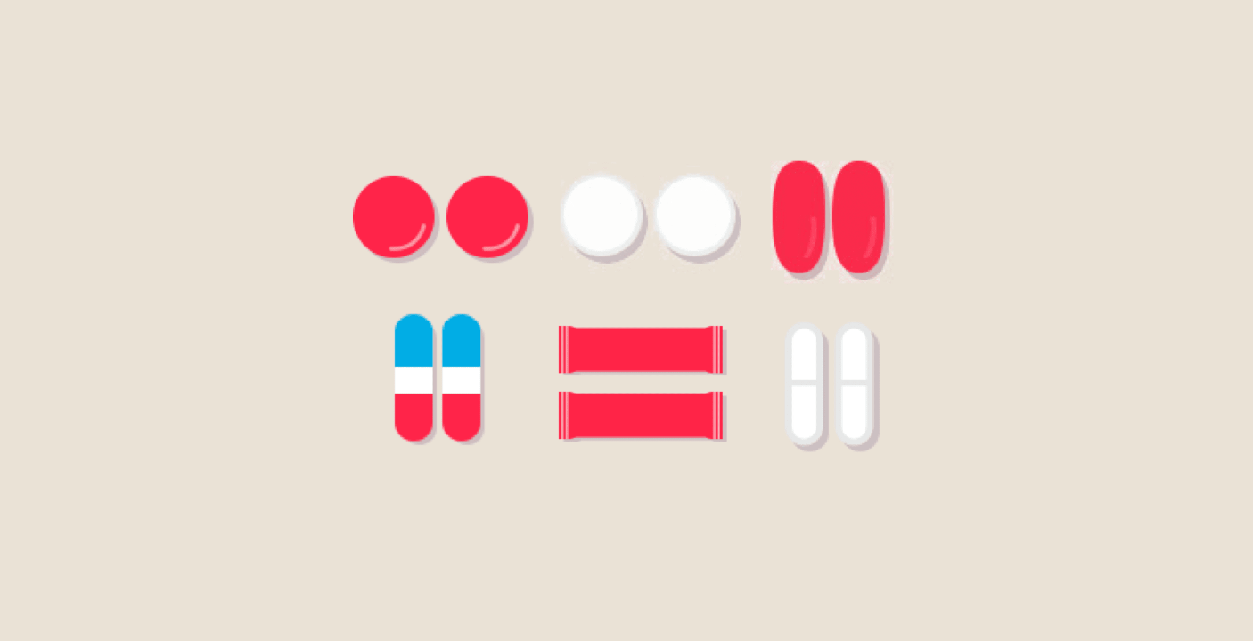 Illustrations of different TYLENOL pills