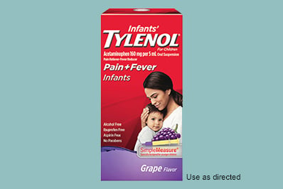 Infants’ TYLENOL® Pain and Fever Oral Suspension grape flavor