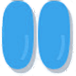 Blue pills representing product form of Tylenol® Simply Sleep® Nighttime Sleep Aid medicine